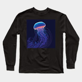 Blue and Pink Jellyfish Long Sleeve T-Shirt